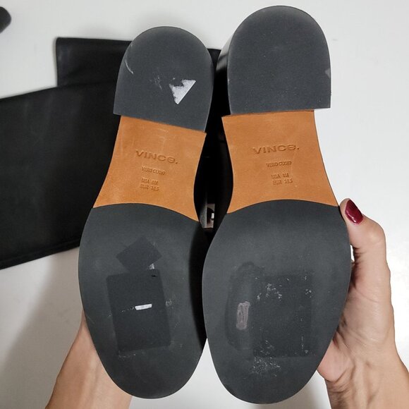 NEW Vince Fabian Knee High Boots Womens 8 Black Chic Contemporary Boho Chic - Picture 7 of 10